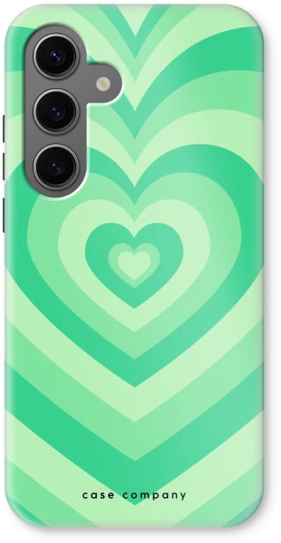 Case Company® - Hoesje geschikt voor Samsung Galaxy S24 hoesje - Hart Groen - Tough Case - Maximale Bescherming alle Kanten en Schermrand