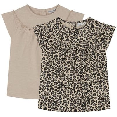 Prénatal peuter T-shirts 2 stuks Light Brown Melange 74 dames