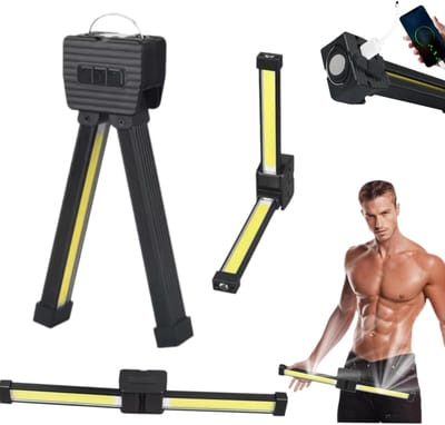 Gym Lamp voor Posing, Draagbare Magnetische LED Posing Lamp met Ophanghaak, Selfie met 180 graden Buigen, USB Oplaadbare Power Bank Camping Light, LED 7th Gear Dimming