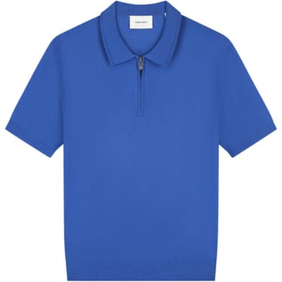 Pure Path Knitted Half-Zip Polo Faded Cobalt (26010810 - 12)