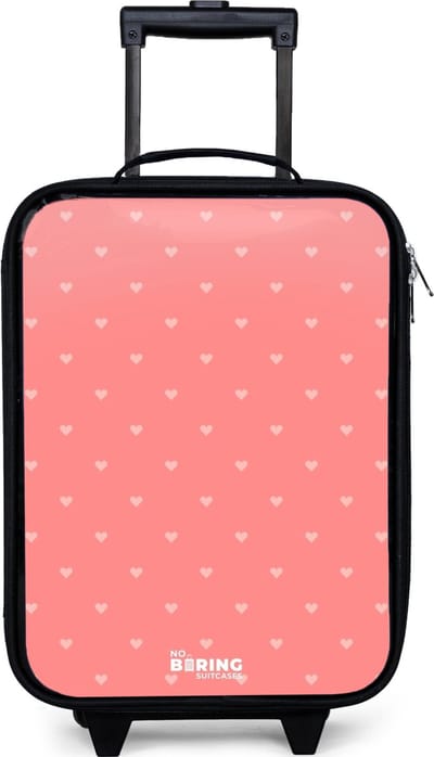 NoBoringSuitcases.com® - Kinderkoffer jongen - Kindertrolley meisje - Hartendief - Koffer kind lichtgewicht - Reiskoffer trolley voor kinderen - Koffertje met lichtgevende wieltjes - Rolkoffer zwart