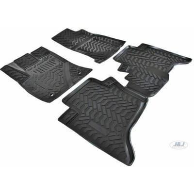 Tapis De Sol En Caoutchouc - J&J AUTOMOTIVE - Toyota Hilux 2016 - Antidérapant - Sur Mesure - TPE Non Toxique noir