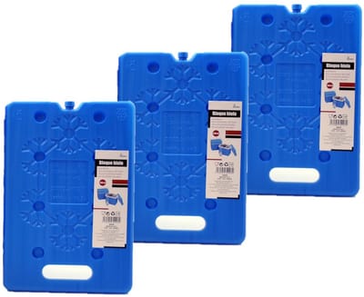 Set van 3x stuks koelelementen 20 x 2 x 30 cm blauw - Koelblokken/koelelementen voor koeltas/koelbox