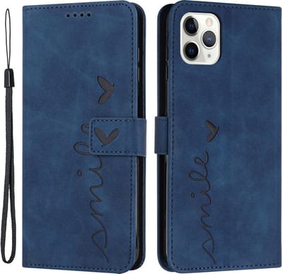 Coverup Hoesje - Geschikt voor iPhone 15 Pro Max Hoesje - Coverup Smile Book Case - Blauw
