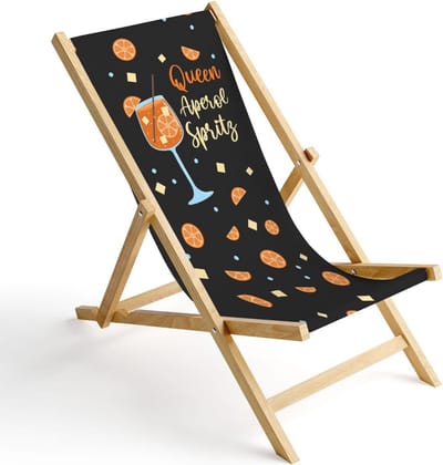 Opvouwbare Houten Ligstoel voor Tuin en Strand - Zomers Design met Verwisselbare Hoes