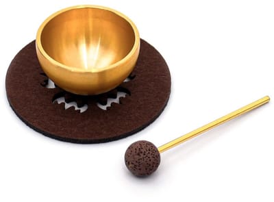 klankschalen, 3 stuks, mini-klankschalenset, draagbare klankschalenset met hamer en kussen voor meditatie, yoga, klanktherapie, stressvermindering, meditatie-accessoires