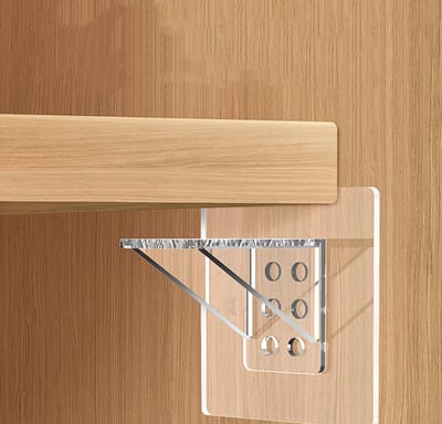 Zelfklevende Haakjes voor Kasten en Planken - Transparante Steunbeugels voor Glazen Planken en Opbergruimte
