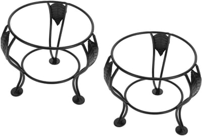 Decoratieve Bal Basis - Display Stand - Buiten Decoratie - Stevig Ijzer - 12.5 x 12 cm - Zwart