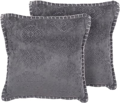 MELUR - Sierkussen set van 2 - Donkergrijs - 45 x 45 cm - Katoen
