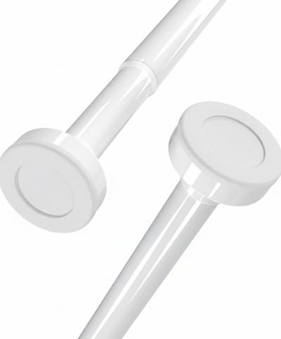 Famanu - Douchegordijnstang 140-250 cm wit Ø25 mm, roestvrij staal, uitschuifbaar zonder boren