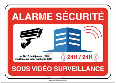 Waarschuwingsbord voor Veiligheid onder Videobewaking - 150 x 105 mm, PVC 1,5 mm