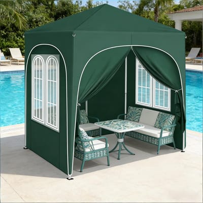 REDOM - Partytent - Inklapbaar En Waterdicht - Voor Tuin En Buitenactiviteiten - Metaal En Oxfordstof - Groen - 2 X 2 M