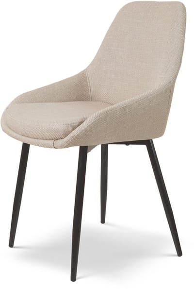 Nolon Vera Eetkamerstoel Beige - Stof - Zwart Onderstel - Scandinavisch - Comfortabel