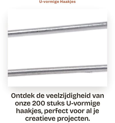 Dailygoods- Jump Rings - 200 Stuks - U-vormige Haakjes - Sterk en Stabiel - Hittebestendig tot 2100°F - Tijdbesparend Ontwerp