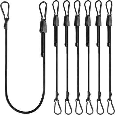 Spanrubber met haak - Expander touw - Bagage Vastzetten - Versterkte Karabijnhaak - 6 stuks 2 meter - Zwart