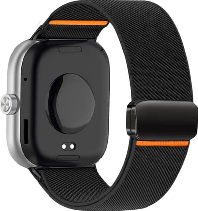 Stravo Nylon Bandje met Magneet Geschikt voor Redmi Watch 4 / 5 / 6, Xiaomi Smart band 8 Pro (Xiaomi Mi band 8 Pro) / Xiaomi Smart band 9 Pro (Xiaomi Mi band 9 Pro) - Stevig & Verstelbaar Horlogebandje - Zwart