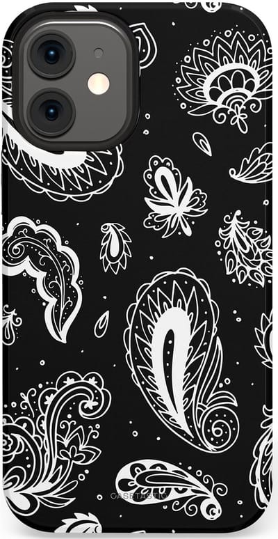 Casetastic Hoesje Geschikt voor Apple iPhone 12 Mini - Stijlvolle Beschermende Duo-layer Case - Paisley pracht