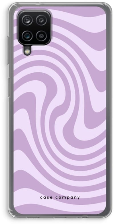 Case Company® - Hoesje geschikt voor Samsung Galaxy A12 hoesje - Swirl Paars - Soft Cover Telefoonhoesje - Bescherming aan alle Kanten en Schermrand