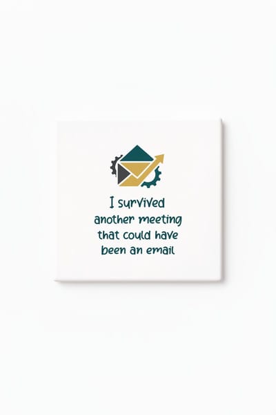 Grappige Kantoor Meeting Keramische Tegel – I Survived Another Meeting That Could Have Been an Email Decoratieve Cadeau Tegel