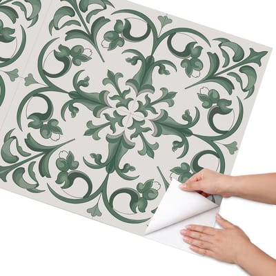 Coloray Meubel Wrap Folie - Groente Meubelfolie - 75x150 cm - Decoratiefolie Zelfklevend Groene ornamenten - Meubelfolie Zelfklevend - Klassiek Meubelfolie - Wrapfolie Keuken - Wanddecoratie - Bloemen en planten