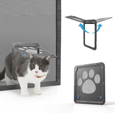 Eenvoudig te installeren afsluitbaar vliegengaas - kattenvrijheid voor kleine en middelgrote katten/honden