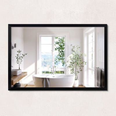 ArtPrintCave Wandspiegel - Witte Spiegel Rechthoek - 40x60 cm - Inloopkastspiegel – Badkamerspiegel - Toiletspiegel - Rechthoekige Spiegel Witte Rand - Wandspiegel in Loftstijl - Spiegel Rechthoek Witte