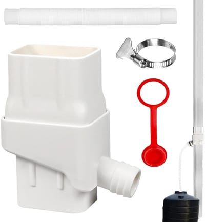 Regenton omleiding - Regenwater opvang - Duurzaam watergebruik - Dubbele opvangcapaciteit - Voor 2x 7.6cm pijp - Wit