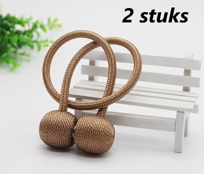 Alcantara- Luxe Gordijn Embrasse - Gordijn Houder -Bruin - Magnetisch - Gordijn Accessoires - 2 Stuks-40 cm