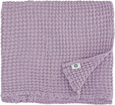 Luxe Wafel Handdoek Katoen Linnen Mix Zacht en Absorberend Lila Paars 50x70 cm