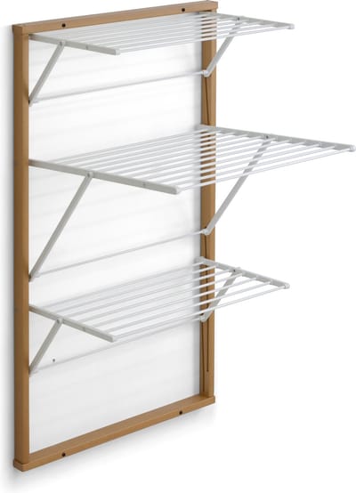 Arredamenti Italia 616 KARIM - Beukenhouten Handdoekrek - Inklapbaar Wanddroogrek - 15m Drooglengte - Kleur: hout - ARIT - Il cuore del legno