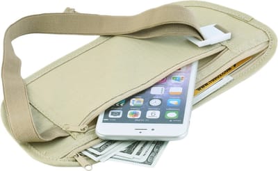Moneybelt - Secret Pocket - Reis Portemonnee - Heuptasje - Hidden Pocket - Undercover Money Belt - Beige