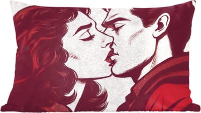 Sierkussens - Kussentjes Woonkamer - 60x40 cm - Kussen - Personen - Retro - Bordeaux