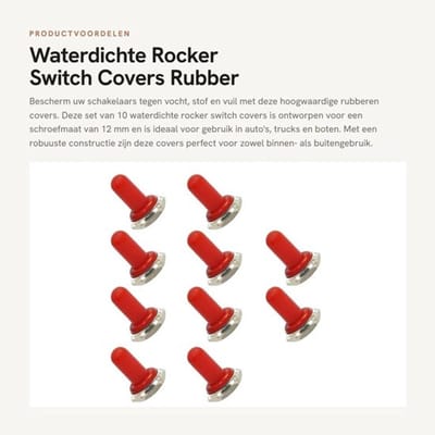 Waterdichte Rocker Switch Covers - Rubber Bescherming voor Auto en Boot - 10 Stuks - 12mm - Duurzaam en Weerbestendig - Ideaal voor Truck...