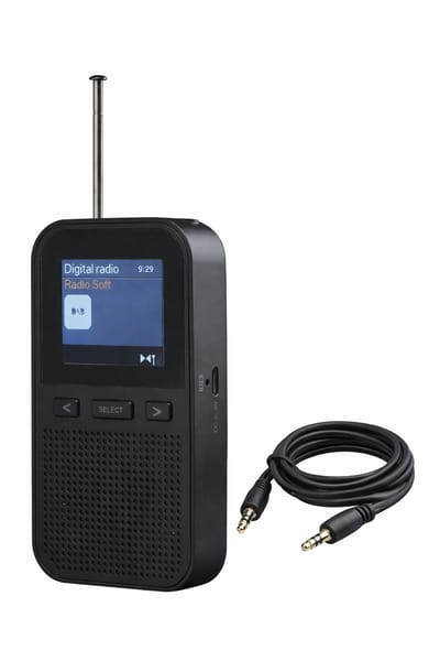 Mini DAB+ Radio Oplaadbaar - Draagbaar - Aux Kabel Meegeleverd - Portable - Draagbare Oplaadbare Reiswekker - Wekkerradio - Noodradio - Noodpakket - Zwart