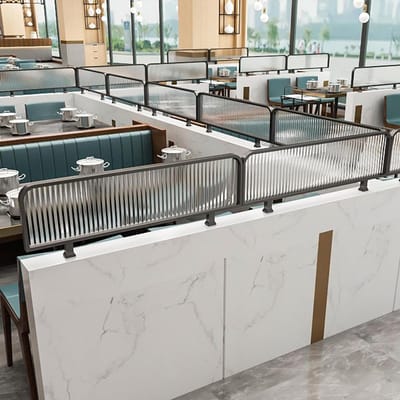 Decoratieve Scheidingswand - Kamerverdeler Glas - Ruimte Indelen - Stevig Ijzeren Frame - 60 x 30 cm - Zwart