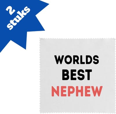 Akyol - worlds best nephew brillendoekjes - Neef - de beste neef - verjaardagscadeau - verjaardag - cadeau - cadeautje voor neef - neef artikelen - kado - geschenk - gift - 17,8 bij 17,8 cm - 2 stuks