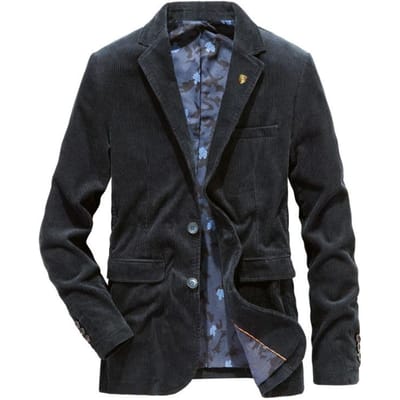 Lente- en Herfstjassen voor Mannen Mannen Middelbare Leeftijd Losse Kleine Pakken Casual Corduroy Pakken 4XL black