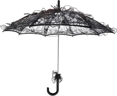 Elegante Katoenen Kant Parasol - Vintage Bruids- & Accessoire voor Fotografie en Dans