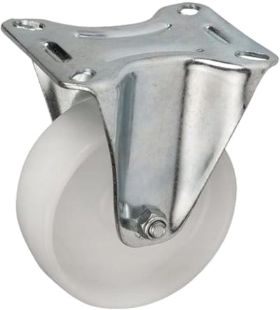 Domino® Zwenkwielen 50 mm Wit - Maximale Belasting 50kg - Vaste plaat - Zonder Rem - Polyamide Wiele - Reservewielen Meubelroller Meubelwielen Wieltjes Zwaarlastwiele Trolleywielen