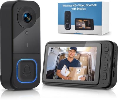 Draadloze Deurbel Met Camera - 1080P Beeld & 4.5 Inch Scherm - Geen WiFi Nodig - Bereik Tot 120m - Nachtzicht