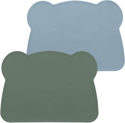 QTTVBTNA – 2 stuks Placemat set Beer - Siliconen Placemat Beren – Afwasbare Antislip Tafelmat – Hittebestendig BPA-vrij – Vuilafstotend voor Keuken en Eettafel - 26 x 36 cm