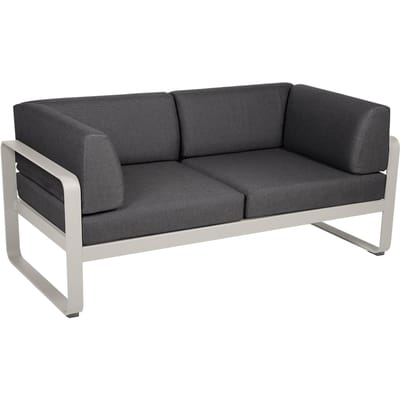 Fermob BELLEVIE club sofa 2 zits - A5 leemgrijs - A3 grafietgrijs