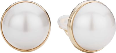 Traveller Clip Oorbellen - Oorclips Dames - Pareloorclips - Goudkleurig - Parels - 20 mm - Wit - Verguld - 194296