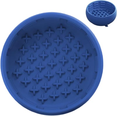 Famanu – Langzaam etende hondenbak, antislip siliconen lekmat, kantelvrij ontwerp, voerbak voor honden, vaatwasmachinebestendige voerbak, controle van de etstijd en middelgrote honden