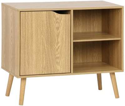sweeek - Dressoir met 1 deur en plank houtdecor 80cm - nepal