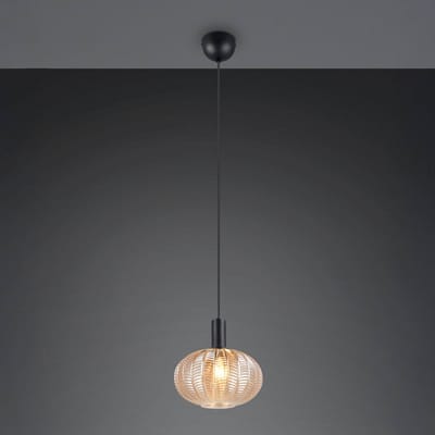 Reality Leuchten Hanglamp Elvezia, amber, Ø 26 cm, glas, E27