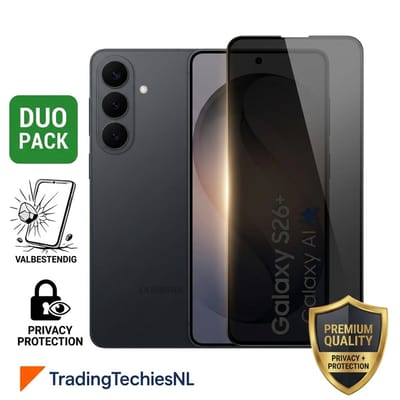 Privacy Screen Protector Samsung Galaxy S26 Plus – 2 Stuks Duo Pack – Anti-Spy Beschermglas, 9H Gehard Glas, Valbestendig, Krasbestendig, Case-Friendly