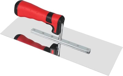 Roestvrijstalen troffel met zachte handgreep voor pleisterwerk, stucwerk en gladmaken, 28 x 11 cm, ideaal voor professionals en doe-het-zelvers