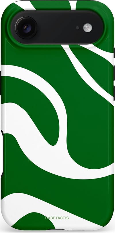 Casetastic hoesje geschikt voor Apple iPhone Air - MagSafe - Dubbellaagse bescherming - Groene Golven - Fashion Case - Groen Wit