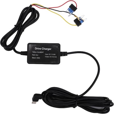 Hardwire Kit - Voertuig Stroomkabel - 24 Uur Opnemen - Laagspanningsbescherming - 3.2 Meter - Zwart